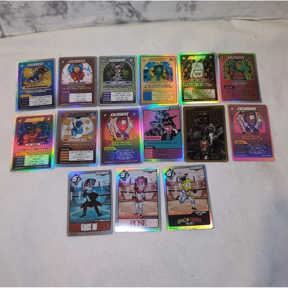 Sluggers Hit Lot of 15 Collectible Holographic Trading Cards 420